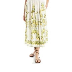 Max Studio White Skirt with Yellow Lemon Design